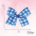 thumbnail image 5 of Motique Accessories Plaid Hair Bow Hair Clip 6 inch Checkered Bow (Royal Blue), 5 of 5