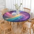 thumbnail image 3 of Colorful Tie Dye Nebula Pattern Round Fitted Tablecloth with Elastic Edge,Dining Table Cover Waterproof,Outdoor Round Tablecloth for Camping,Dining,Indoor and Outdoor, 3 of 7