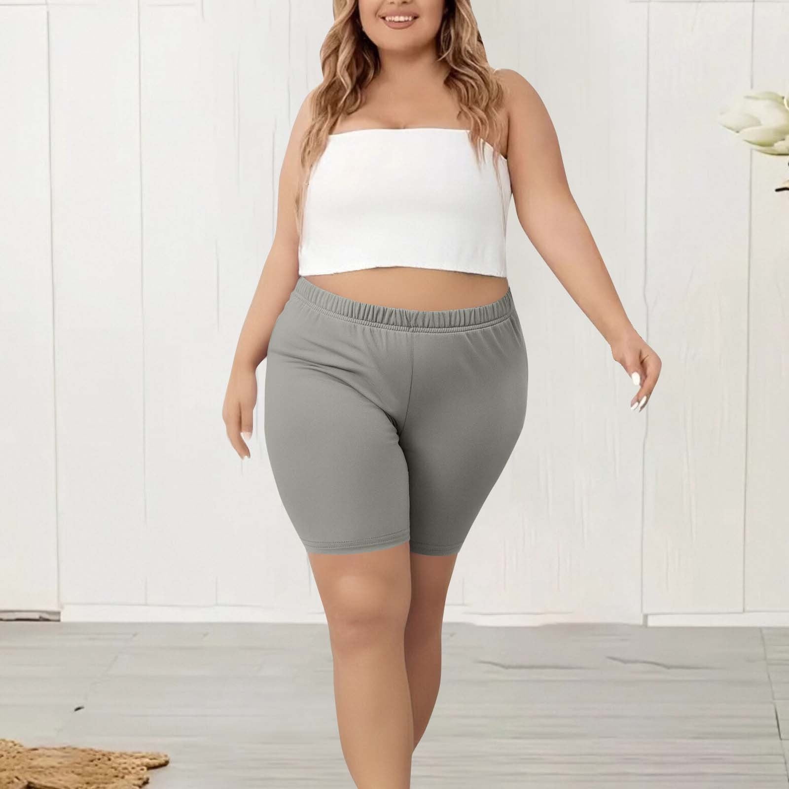Posijego Shorts de Yoga Grande Taille pour Femmes Taille Haute