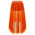 thumbnail image 3 of LiiYii Kids Girls' Irregular Wrap Skirt Latin Jazz Lyrical Dance Costume Ballet Tutu Dress Ballroom Dancewear Orange 14, 3 of 6