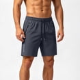 thumbnail image 2 of EOYWHK Beach Shorts with Pockets Elastic Waist Mens Casual Shorts Soft Lightweight Breathable for Basketball Running Gym Active Wear Dark Gray, Size XL, 2 of 6