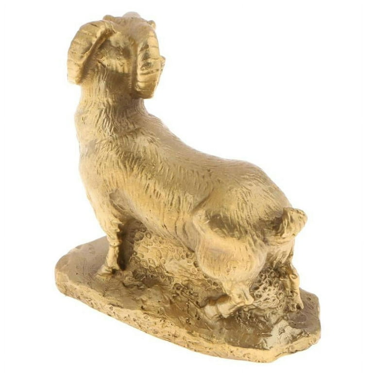  MagiDeal Brass Goat Sculpture Home Decor Luck