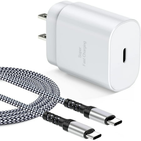 USB C Charger, Super Fast USB C Charging Block with 10 ft Braided USB-C ...