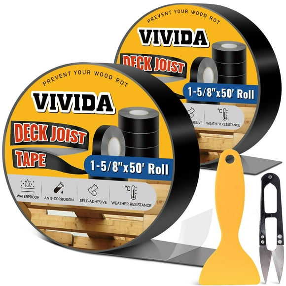 Cinta adhesiva de butilo VIVIDA, resistente al agua, 50 m (2 rollos), para terrazas