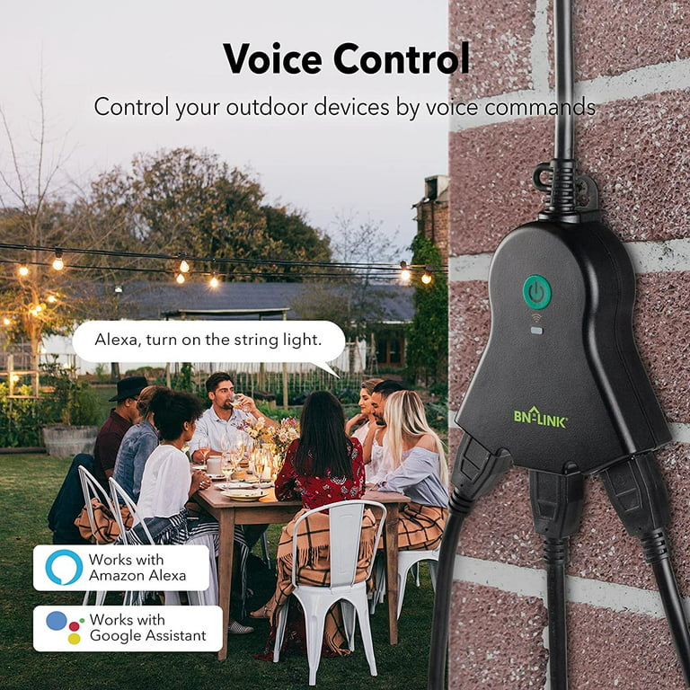 BN-LINK Smart WiFi Heavy Duty Outdoor Outlet, Alexa and Google Assistant  2.4 GHz Network only 