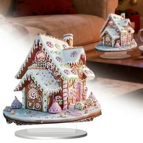 CurioCo Christmas Village Houses, Gingerbread Village Sets with Houses for Christmas Decorations Festival Arrangement