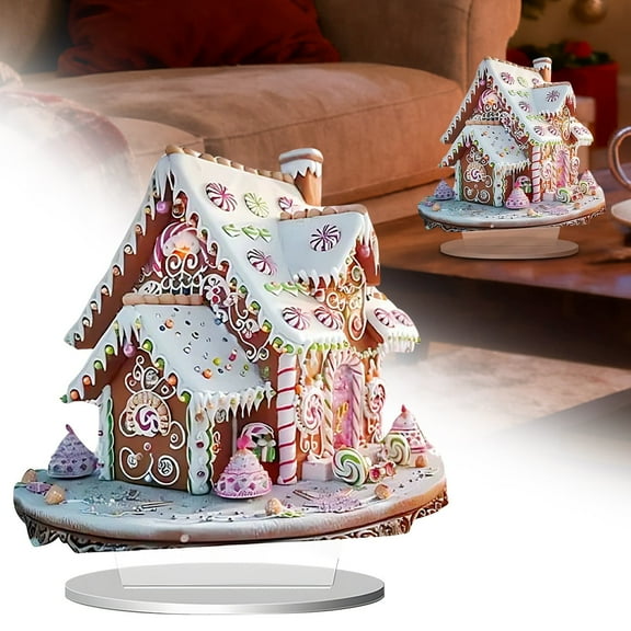 CurioCo Christmas Village Houses, Gingerbread Village Sets with Houses for Christmas Decorations Festival Arrangement