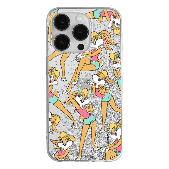 Mobile phone case with glitter overflow effect for Apple IPHONE 14 PLUS original and officially Licensed Looney Tunes pattern Lola 003 optimally adapted to the shape of the mobile phone