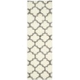 thumbnail image 2 of SAFAVIEH Montreal Lennart Geometric Quatrefoils Shag Runner Rug, Ivory/Grey, 2'3" x 7', 2 of 5