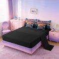 thumbnail image 4 of Manfei Rustic Lake Sunset Fire Cloud Bedding Comforter Set for Kids Boys and Girls, Lake House Queen Bedding Sets, Black Reversible 7 Pieces, 4 of 6