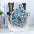 thumbnail image 4 of Tropical Animals Soft Flannel Fleece Throw Blanket, Patterned Head of Koala with Ornate Motifs Australian Image, Cozy Plush for Indoor and Outdoor Use, 50" x 70", Blue, by Ambesonne, 4 of 5