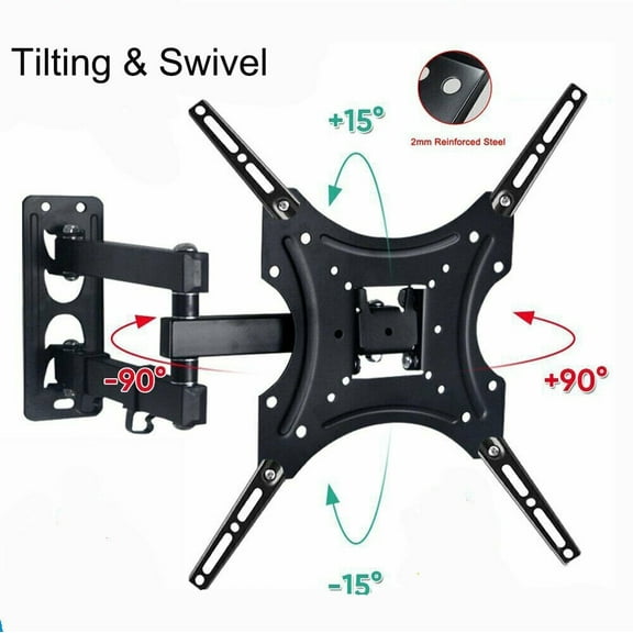 Full Motion TV Wall Mount Brackets for Most 32-55 Inch LED LCD Flat Curved Screen Monitors TVs
