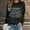 Black, variant on Women Oversize Long Sleeve Crewneck Sweatshirts Letter Printed Lightweight Loose Sweatshirts Blouse Top Athlete Wear Women Sweatshirt Hoodies Women All Womens Pants Suit Cute Long Shirt Comfy Womens