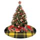 thumbnail image 4 of Falda para árbol de Navidad a cuadros escoceses negros y amarillos, suave y divertida, decoración navideña de granja con cuello para árbol de Navidad de 48", 4 of 4