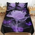 thumbnail image 4 of Galaxy Glow in The Dark Duvet Cover Set ,for Girls Kids Purple Universe Starry Night Bedding Set Super Outer Space Stars Moon Girl Bedroom Glow Decor, 4 of 6