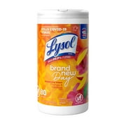 Lysol Disinfectant Wipes, Multi-Surface Antibacterial Cleaning Wipes, For Disinfecting and Cleaning, Brand New Day Mango & Hibiscus 80ct