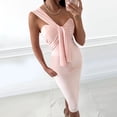 thumbnail image 2 of Odeerbi Dresses for Women 2025 One Shoulder Dresses Elegant Erogenous Solid Slimming Sleeveless Bandage Hip Wrap Purple, 2 of 9
