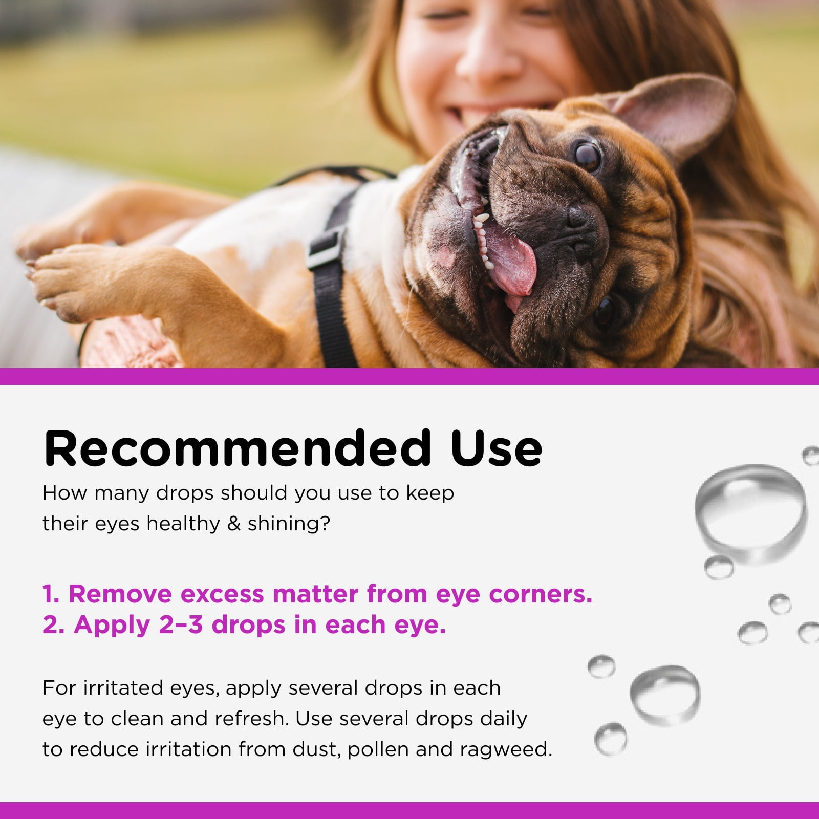 Nutri-Vet Eye Drops for Dogs - Soothes Irritated Eyes and Prevents Tear Stains - 4oz.