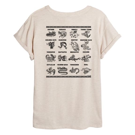 How To Train Your Dragon - HTTYD - Juniors Oversized Graphic T-Shirt