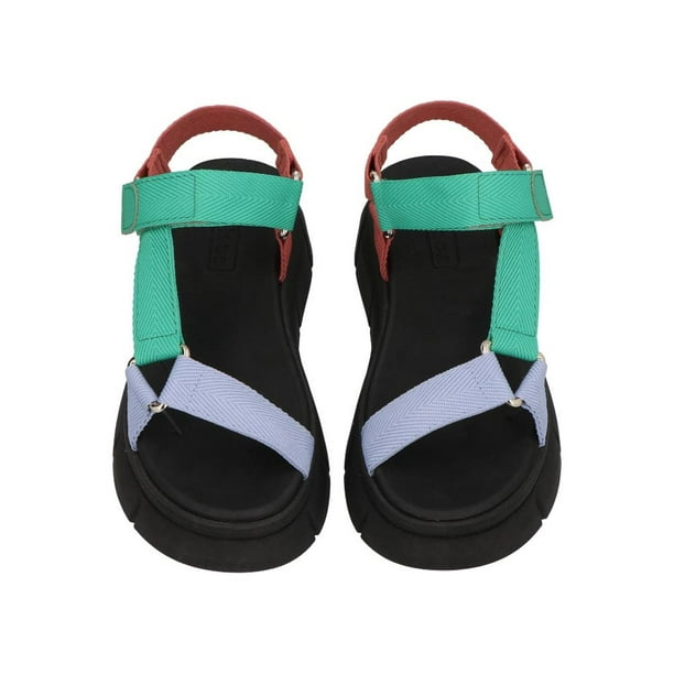 Sandalia Mujer Capa De Ozono Moleca Plataforma Casual verde 23