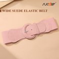thumbnail image 4 of SUOSDEY Women's Elastic Wide Belt Suede Stretchy Wasit Belt for Dresses,Pink, 4 of 6