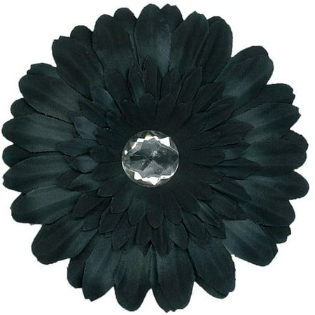 Simplicity Gerbera Black Fabric Daisy with Jewel, 1 Each