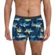 thumbnail image 1 of Balery Cartoon Surfer Sharks Calzoncillos bóxer para hombre, ropa interior de algodón suave y transpirable con cinturilla de nailon-Large, 1 of 5