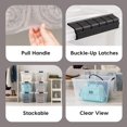 thumbnail image 3 of 6 pack Clear Plastic Storage Bin with Lid, 22" Latching Container, Stackable Organization Box for Home & Office, 50 Quart, 3 of 5