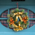 thumbnail image 5 of POINTERTECK Christmas Advent Wreath Decoration Candles Holder Christmas Centerpiece Table Decorations Pine Cone Ribbon Candlestick, 5 of 5