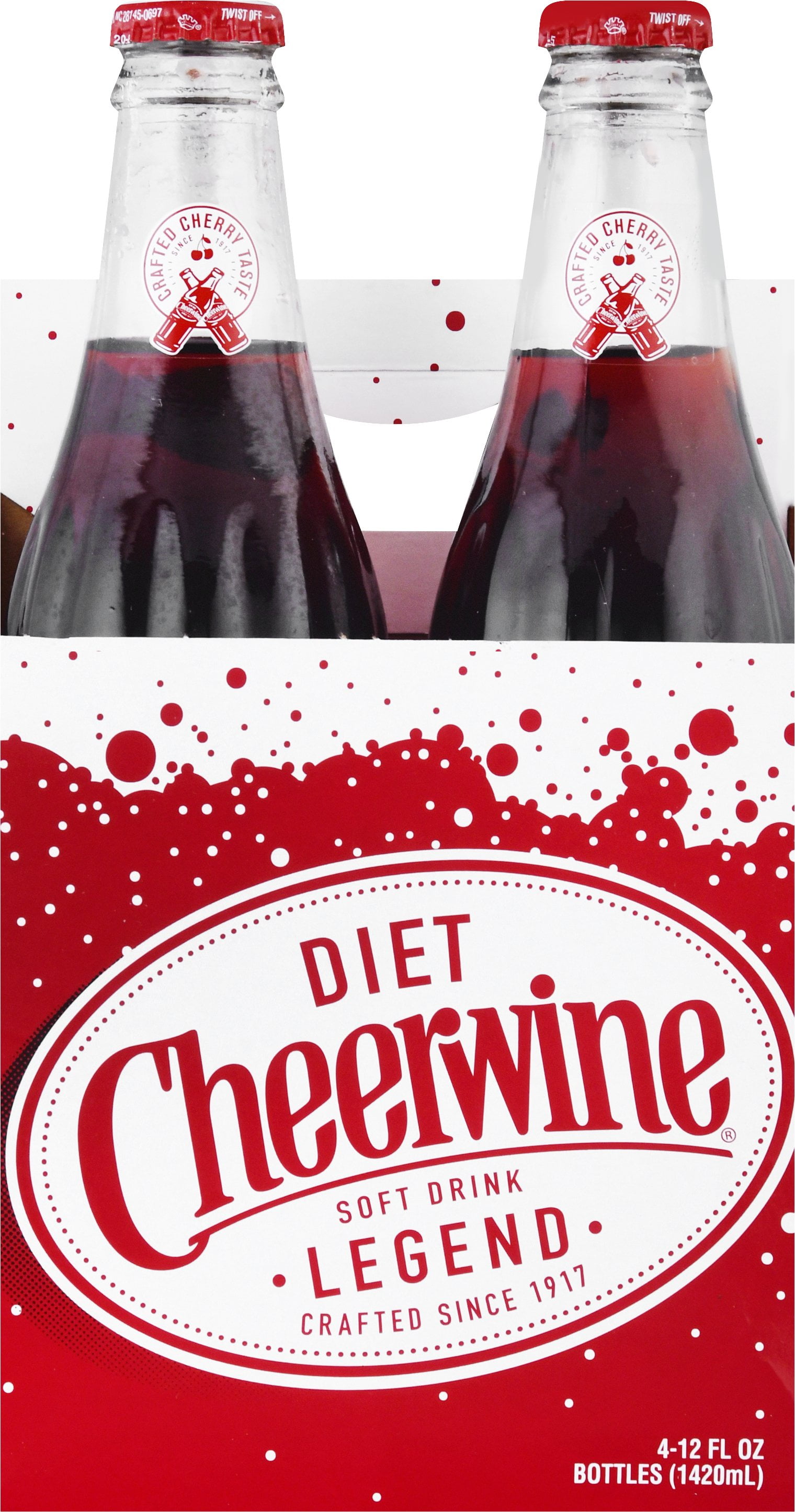 Cheerwine Diet Sparkling Soda, 12 Fl. Oz., 4 Count