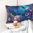 thumbnail image 4 of Pofeuu Underwater Turtle Dolphin Octopus Print Polyester Microfiber Plush Pillowcases, Super Soft and Cozy Pillow Case Covers with Envelop Closure（Pillow core not included）-20"x30", 4 of 6