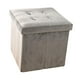 thumbnail image 5 of Banco otomano plegable con almacenamiento,Asiento de banco plegable de terciopelo con tapa,Muebles de almacenamiento de libros,Reposapiés gris para, 5 of 9