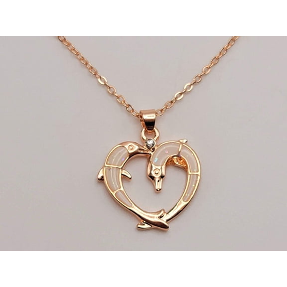 White Dolphin Golden Necklace, Dainty Necklace, Bridesmaid Gift