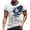 Dark Blue, variant on Men's Relaxed Fit Independence Day T-Shirt, Moisture-Management Fabric with Retro All-Over Print for Daily Style ,Blue 3XL