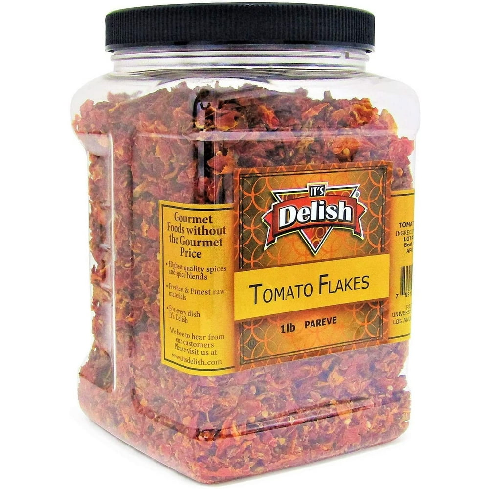 Premium Dried Tomato Flakes by Its Delish 16 OZ Jumbo Reusable