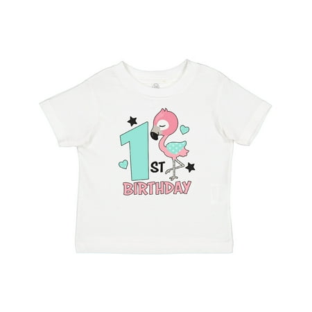 

Inktastic 1st Birthday with Flamingo Stars and Hearts Gift Baby Girl T-Shirt