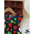 thumbnail image 6 of Guzomy Kids Girl Casual Sundress, 18-24M Kids Girl Flutter Sleeve Watermelon Heart Print Multicolor Breathable Summer Daily Dress, 6 of 7