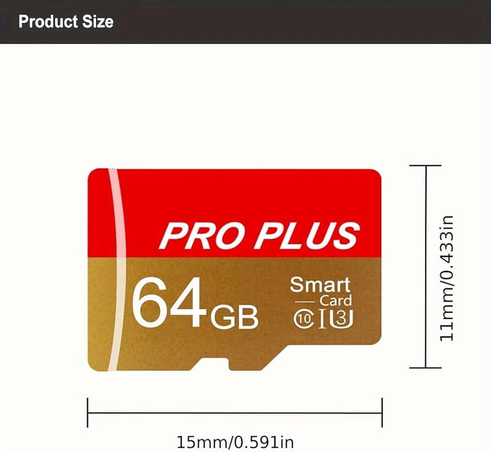 2 Pack TF Card 64GB with Adapter, High Speed Memory Card, UHS-I C10 A1 Memory TF Card for Tablet/Mobile Phone/Camera/Car Audio/Game Console (Red Gold 64GB)