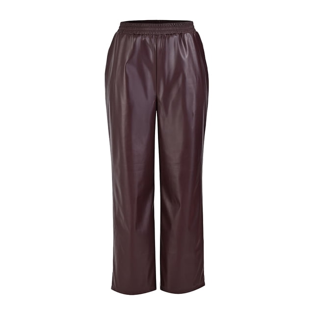 Pantalón George Para Dama Recto con Pretina Elástica y Bolsas Delanteras, Vino Talla CH