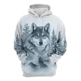 thumbnail image 3 of Sudadera con capucha con estampado 3D de lobo para hombre, estilo urbano, color verde oscuro, manga larga, con capucha, estampado de diseñador para primavera y otoño, 3 of 5