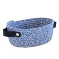 thumbnail image 1 of Wweixi Storage Basket with Handles Woven Cotton Rope Container Sundries Snacks Key Hamper Cosmetic Drawer Shelf Dresser Dark Blue S, 1 of 6
