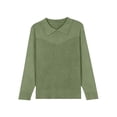 thumbnail image 6 of Women's Casual and Fashionable Lapel Long Sleeve Knitted Solid Color Top Sweater for Stylish and Versatile Outfits,Green,2XL, 6 of 6