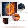 thumbnail image 5 of Sports Curtains, Basketball Theme Abstract Flame Art for Boys Teens Men Kids Small Short Cafe Window Curtain Over Sink Bathroom Dining Room Decor Rod Pocket Window Drapes 2 Panels 36"x28" Inch, 5 of 6