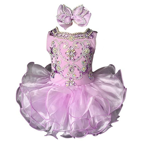 Jenniferwu G090 Infant Toddler Baby Newborn Little Girl's Pageant Party Birthday Dress Lilac Size 3-6M