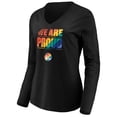 thumbnail image 2 of Women's Black Golden State Warriors We Are Proud Long Sleeve V-Neck T-Shirt, 2 of 3