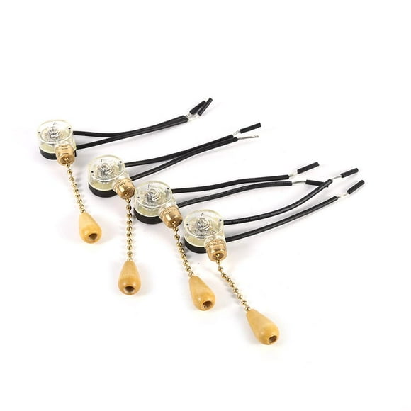 Pull Switch-4Pcs Universal Home Ceiling Fan Lamp Wall Light Replacement Pull Chain Cord Switch 250V 125V