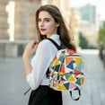 thumbnail image 6 of FORMRS Mini Backpack Purse for Women Quilted Travel Daypack Casual Shoulder Bag, Red Triangles, 6 of 7