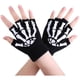 thumbnail image 2 of 1 par de guantes de invierno negros sin dedos con diseño de esqueleto, 2 of 4