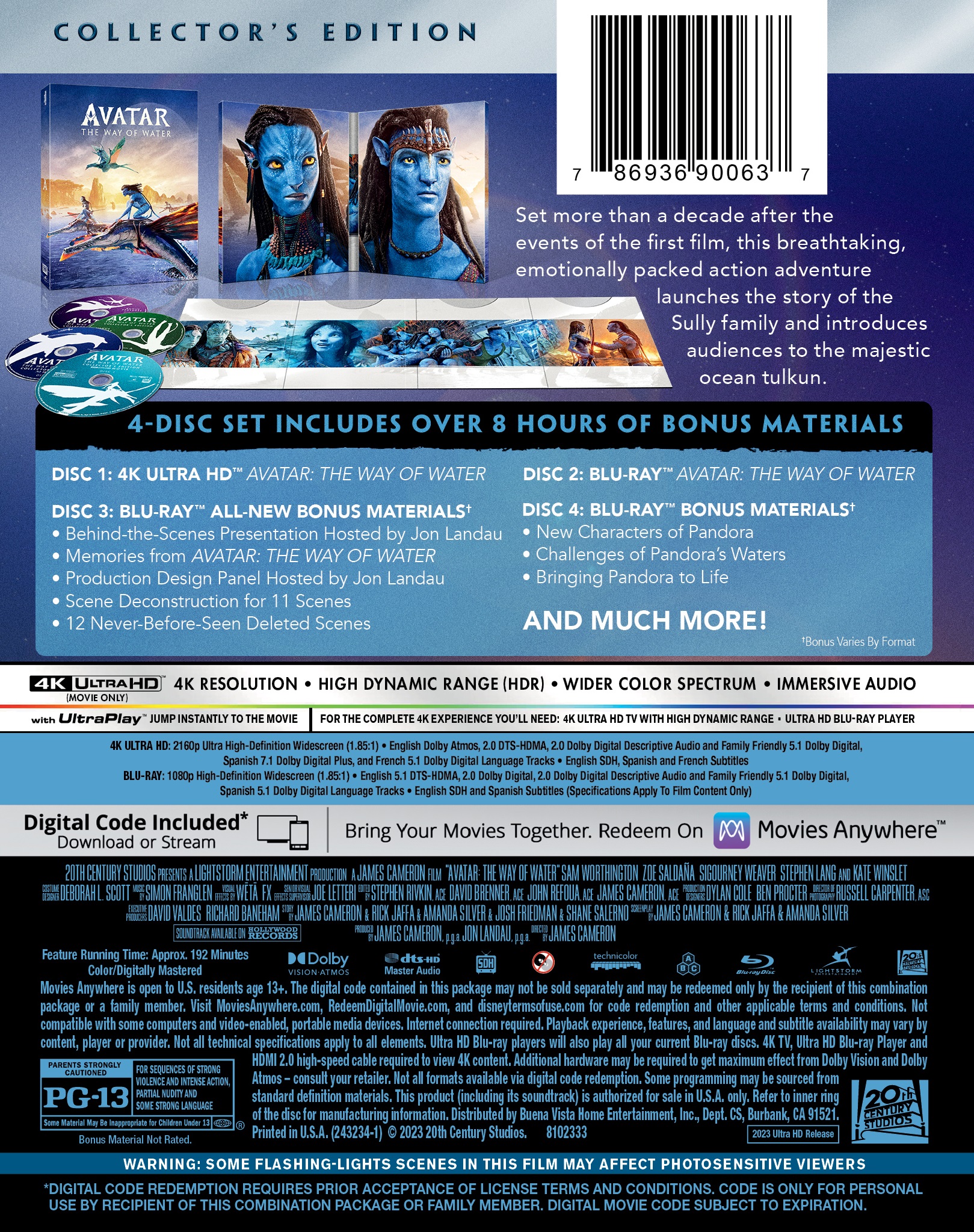 Avatar: The Way of Water 4K Collector's Edition (4K Ultra HD + Blu-ray + Digital Code) (Disney) - image 2 of 3