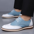 thumbnail image 4 of Men's Two-Tone Wingtip Brogue Oxford Shoes - Casual Lace-Up Dress Shoes, 4 of 8